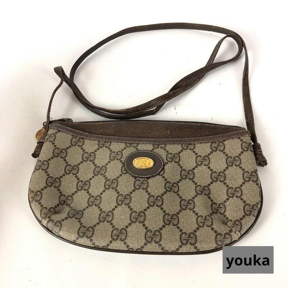 GUCCI GG Plus Shoulder Bag Crossbody Leather Vertical